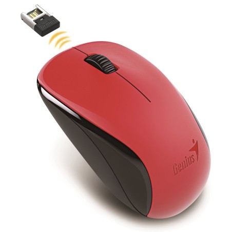 Genius NX-7000/Kancelářská/Optická/1 200 DPI/Bezdrátová USB/Červená