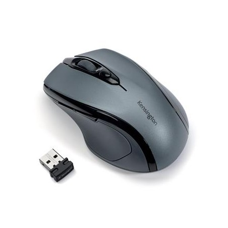Kensington Pro Fit/Ergonomická/Optická/Pro praváky/1 600 DPI/Bezdrátová USB/Černá-stříbrná