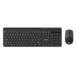 C-TECH klávesnice s myší WLKMC-05B, Bezdrátový set 2.4GHz, CZ, Černá