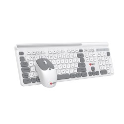 C-TECH klávesnice s myší WLKMC-05W, Bezdrátový set 2.4GHz, CZ, Bílá