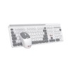 C-TECH klávesnice s myší WLKMC-05W, Bezdrátový set 2.4GHz, CZ, Bílá