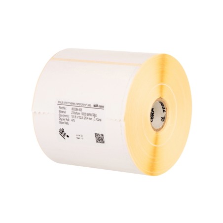 Label, Paper, 90x30mm Thermal Transfer, Z-PERFORM 1000T, Uncoated, Permanent Adhesive, 76mm Core