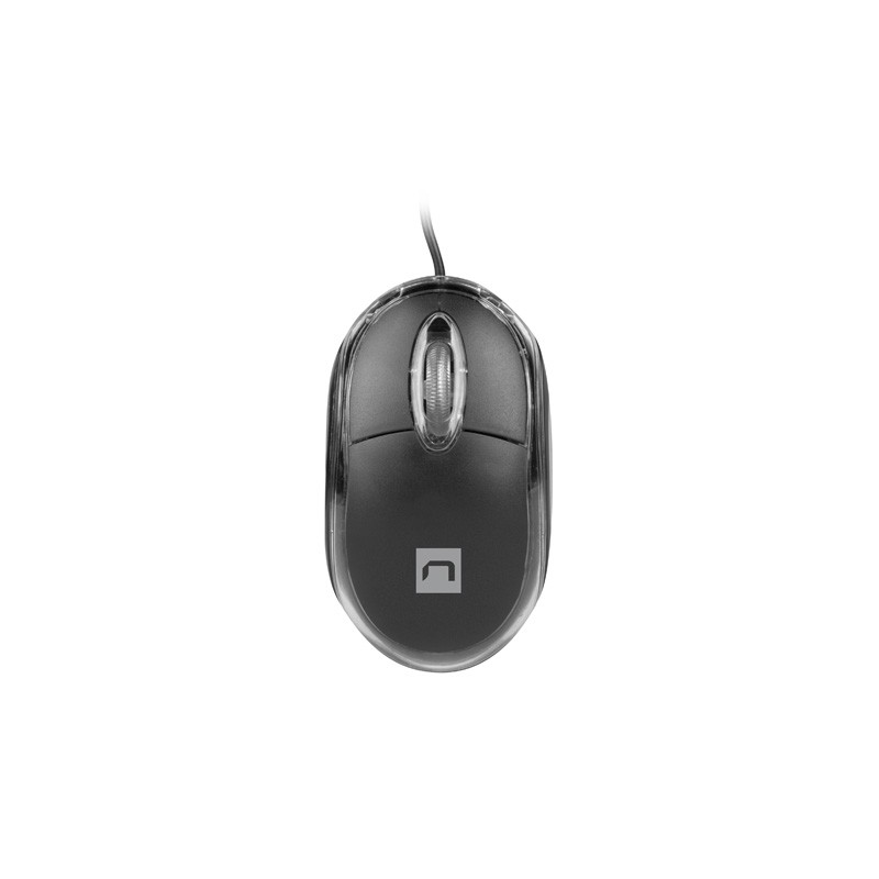 Natec optická myš VIREO 2/1000 DPI/Kancelářská/Optická/1 000 DPI/Drátová USB/Černá