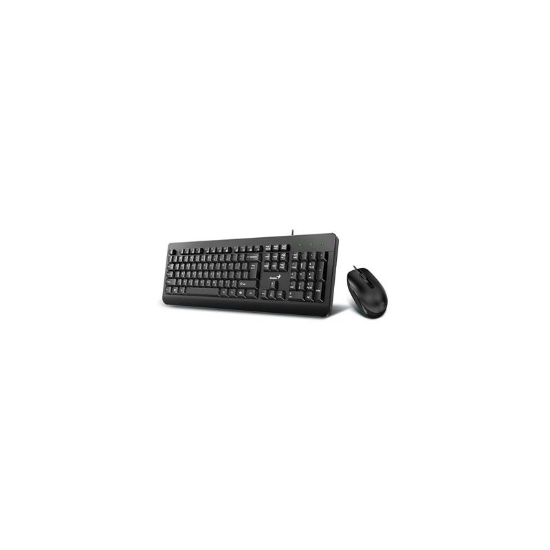 GENIUS klávesnice s myší KM-160, Drátový set USB, Copilot, černý, CZ+SK layout
