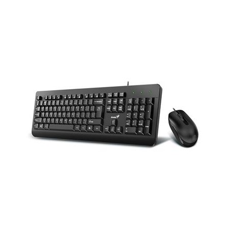 GENIUS klávesnice s myší KM-160, Drátový set USB, Copilot, černý, CZ+SK layout
