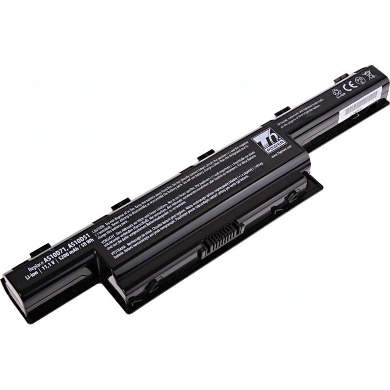 Baterie T6 Power pro Acer Aspire 4741, 5551, 5741, 5751, TravelMate 4750, 5740, 5200mAh, 58Wh, 6cell