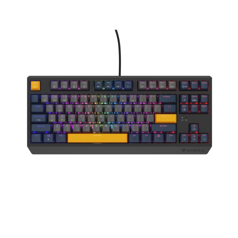 GENESIS herní klávesnice THOR 230/TKL/RGB/Outemu Panda/Drátová USB/US layout/Naval Blue Negative