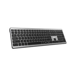 C-TECH Klávesnice Quallis KB-118 Dual mode, bezdrátová, BT5.0 + 2,4GHz, scissors tlačítka, USB nano receiver, CZ/SK