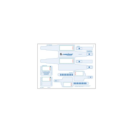 Wristbands/Tags, Paper/PET, 8.5x11in (216x279mm) Laser, LaserBand 2 Advanced, Adhesive Closure, Adult/Infant, , 500 sheets/box