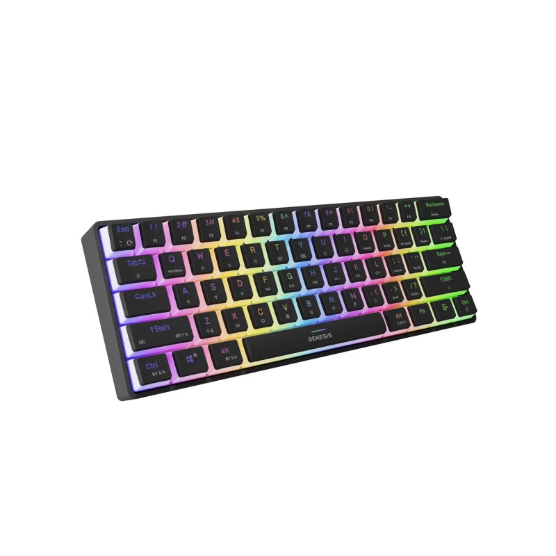 Genesis herní klávesnice THOR 660 G2/Gateron Red/USB+BT/US layout/Černá