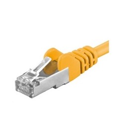 PREMIUMCORD Patch kabel CAT6a S-FTP, RJ45-RJ45, AWG 26/7 0,25m žlutá