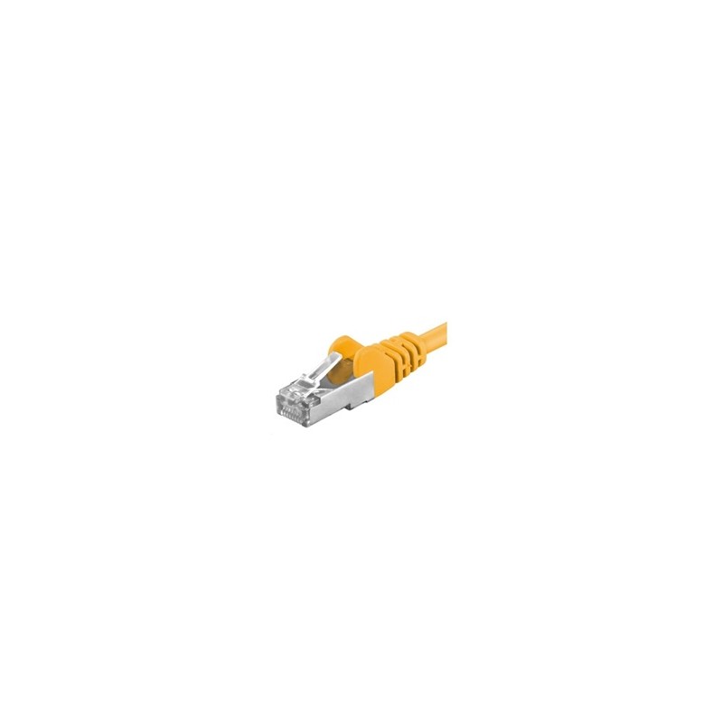 PREMIUMCORD Patch kabel CAT6a S-FTP, RJ45-RJ45, AWG 26/7 0,25m žlutá