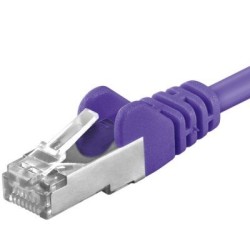 PREMIUMCORD Patch kabel CAT6a S-FTP, RJ45-RJ45, AWG 26/7 2m fialová