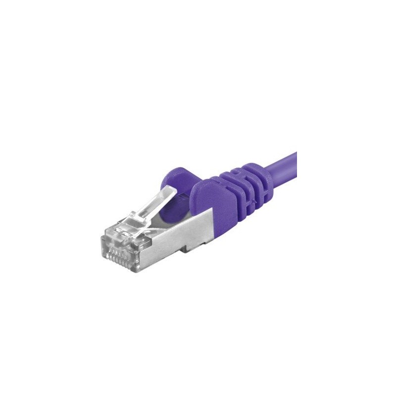 PREMIUMCORD Patch kabel CAT6a S-FTP, RJ45-RJ45, AWG 26/7 2m fialová