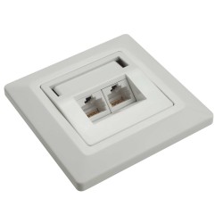 Solarix Zásuvka CAT6 STP 2 x RJ45 pod omítku bílá