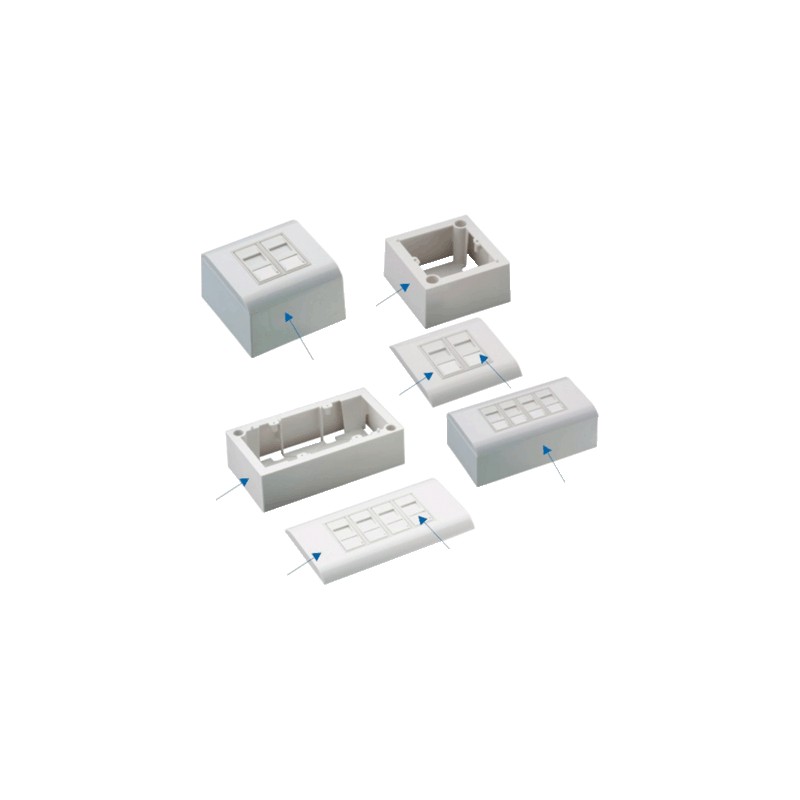 DATACOM Modul.dat.zásuvka STP CAT5E 4xRJ45 na i pod omítku