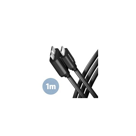 AXAGON BUMM3-CM10AB, SPEED kabel Micro-B USB - USB-C, 1m, USB 3.2 Gen 1, 3A, ALU, tpe, černý