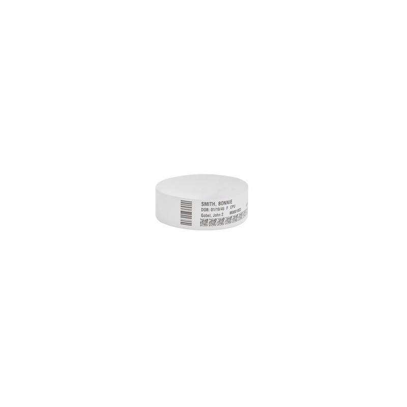 Wristband, Polyester, 1x11in (25.4x279.4mm) Thermal transfer, Z-Band 4000, Adhesive closure, 1in (25.4mm) core, 265/roll, 3/box