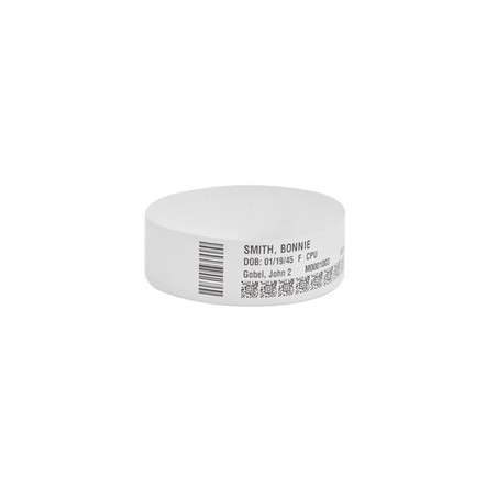 Wristband, Polyester, 1x11in (25.4x279.4mm) Thermal transfer, Z-Band 4000, Adhesive closure, 1in (25.4mm) core, 265/roll, 3/box