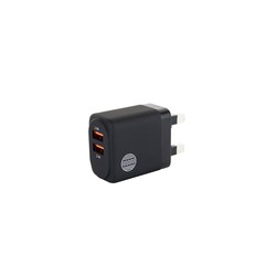 WALL CHARGER 2 USB PORTS 4.8A/UK 30W