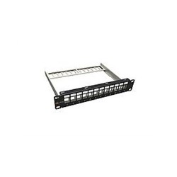Univerzální neosazený 10" patch panel velikosti 1U určený pro 12 keystonů Solarix