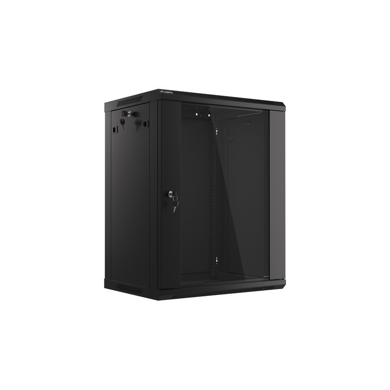 Nástěnný rack 19'' 15U 600X450mm černý flat pack