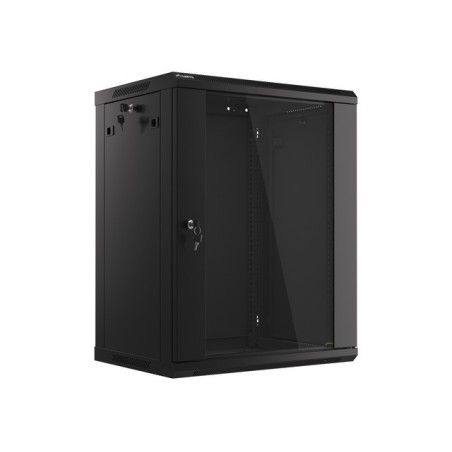 Nástěnný rack 19'' 15U 600X450mm černý flat pack