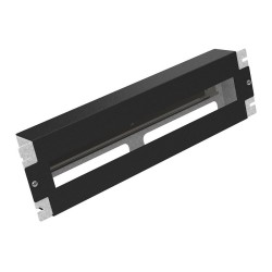 Instalační panel 3U s DIN lištou do 19" rozvaděče, BK RAL9005