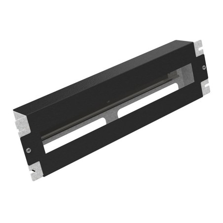 Instalační panel 3U s DIN lištou do 19" rozvaděče, BK RAL9005