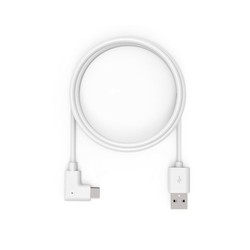 6FTUSB-A TO 90-DEGREE USB-C/CABLE WHITE