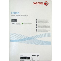 Xerox Papír - Bílé samolepicí štítky pro černobílý tisk - ostré rohy (Labels 1UP 210x297, 100 listů, A4)
