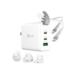 65W GAN USB-C 3-PORT TRAVELER/CHARGER CHANGEABLE AC USB-C CABL