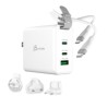 65W GAN USB-C 3-PORT TRAVELER/CHARGER CHANGEABLE AC USB-C CABL