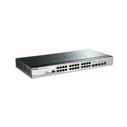 D-Link DGS-1510-28P 28-Port Gigabit Stackable SmartPro PoE Switch, 24x gigabit RJ45, 2x 10G SFP+ port, 2x SFP port