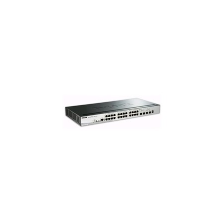 D-Link DGS-1510-28P 28-Port Gigabit Stackable SmartPro PoE Switch, 24x gigabit RJ45, 2x 10G SFP+ port, 2x SFP port
