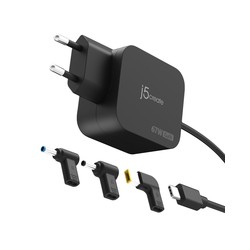 J5Create 67W GaN PD USB-C Mini Charger/With 3 Types OF DC Connector - E