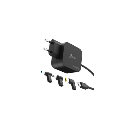 J5Create 67W GaN PD USB-C Mini Charger/With 3 Types OF DC Connector - E