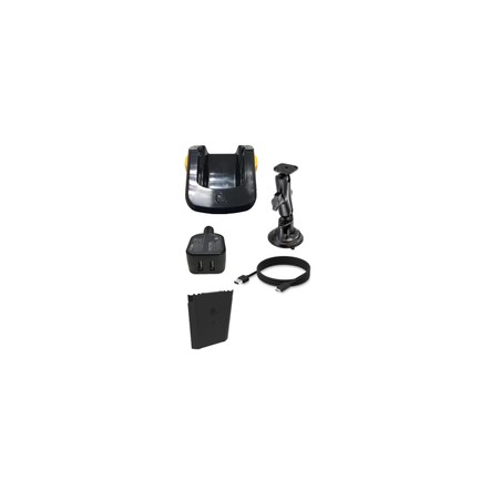 TC51/TC56 Vehicle kit, inc. a charge-only vehicle cradle, RAM cup mount, USB charge cable, cigarette lighter adapter and a