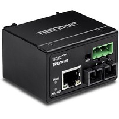 TRENDnet Hardened Industrial 100BASE-FX/Sngl Mode SC Fiber Convert 30KM
