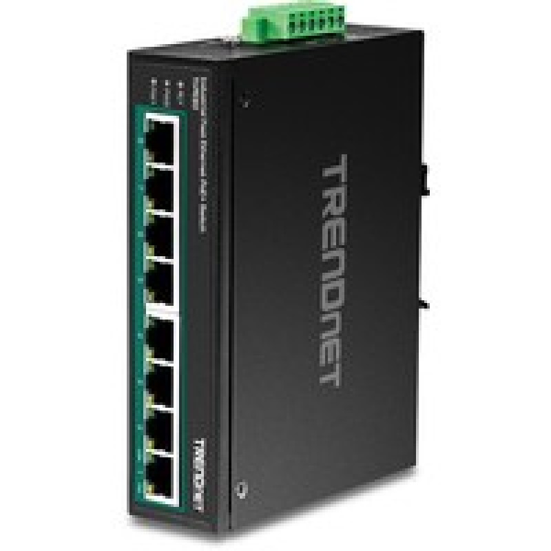 TRENDnet 8-Port Ind.Fast Eth PoE+ Switch/DIN-Rail