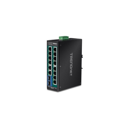 TRENDnet 16-Port Hardened Industrial/GB PoE+ DIN-Rail Switch