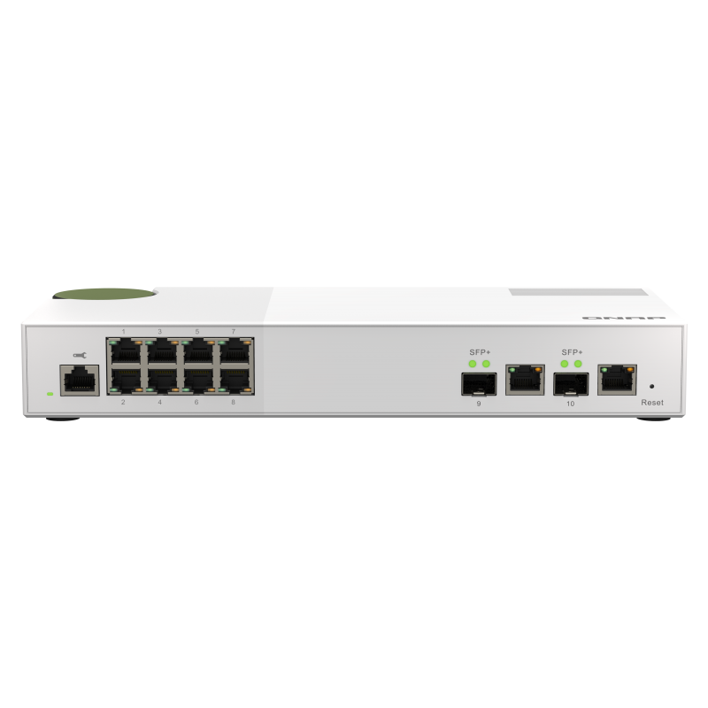 QNAP řízený switch QSW-M2108-2C (8x 2,5GbE RJ45 a 2x kombinované 10GbE SFP+ / RJ-45)