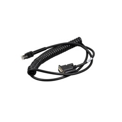 Zebra Cable Assy RS232: DB9 Male Connector, 9FT. (2.8M) Coiled, Power Pin 9, TXD ON 2, True Converter