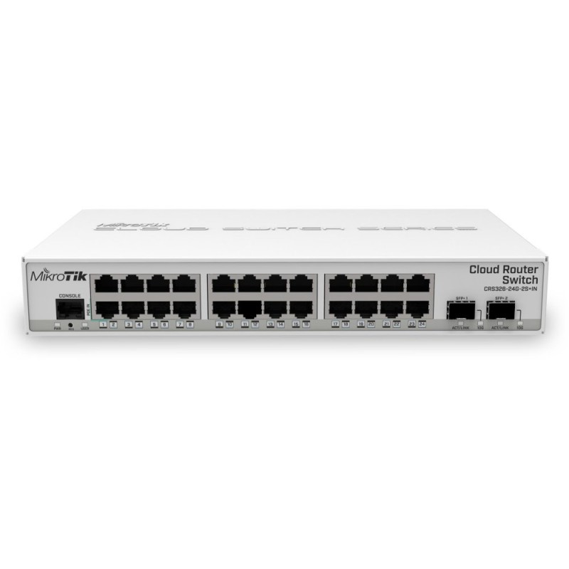 MikroTik Cloud Router Switch CRS326-24G-2S+IN, 800MHz CPU, 512MB RAM, 24xLAN, 2x SFP+, vč. L5 licence