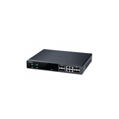 QNAP řízený switch QSW-M804-4C: 8x 10G port SFP+ (4x SFP+ a 4x kombinované SFP+ / RJ-45)