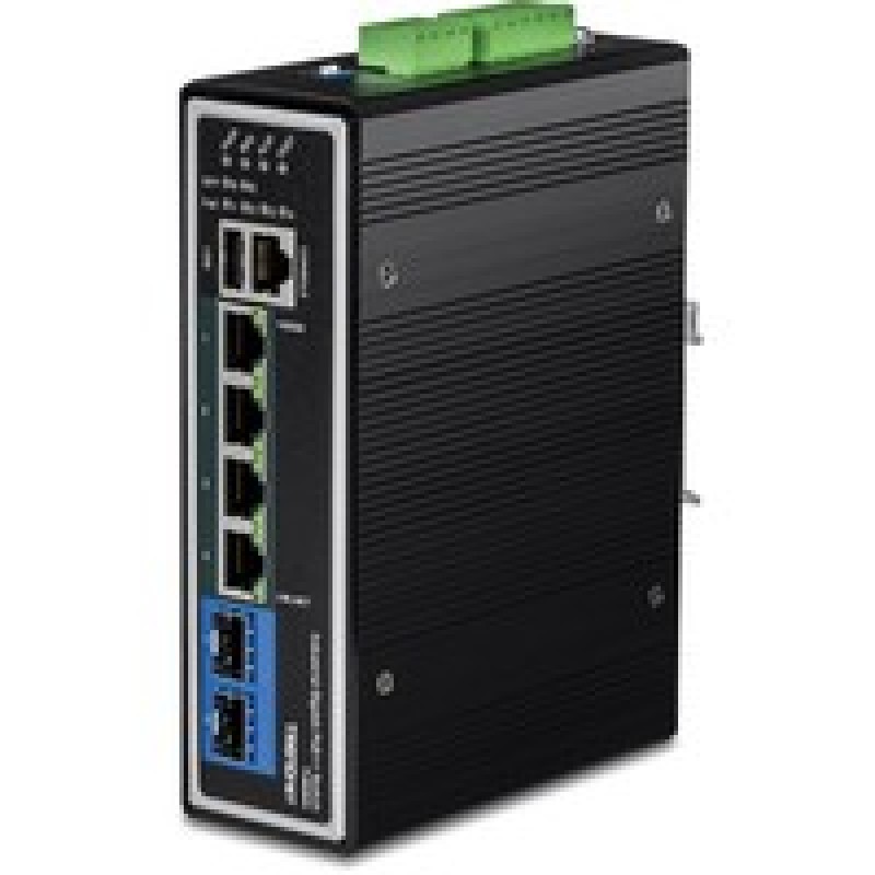 TRENDnet 6-Port Industrial Gigabit L2+/Mgd PoE++ DIN-Rail Switch