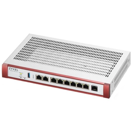 Zyxel USG FLEX200 HP Series, User-definable ports with 1*2.5G, 1*2.5G( PoE+) & 6*1G, 1*USB (device only)