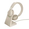 Jabra Evolve2 65, Link380a UC Stereo Stand Beige