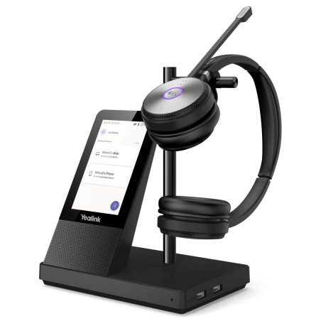 Yealink WH66 Dual DECT základna s dotykovým LCD a s náhlavní soupravou na obě uši pro Teams