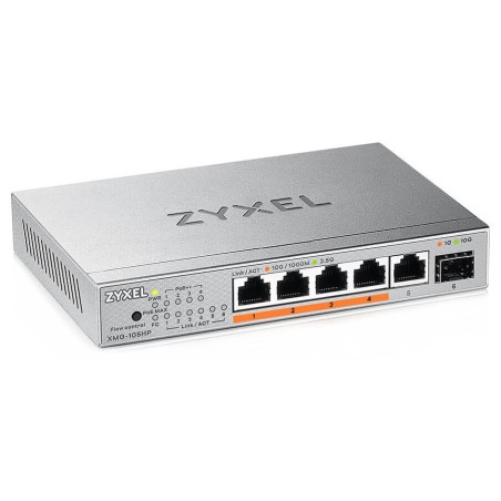 Zyxel XMG-105HP 5 Ports 2,5G + 1 SFP+, 4 ports 70W total PoE++ Desktop MultiGig unmanaged Switch